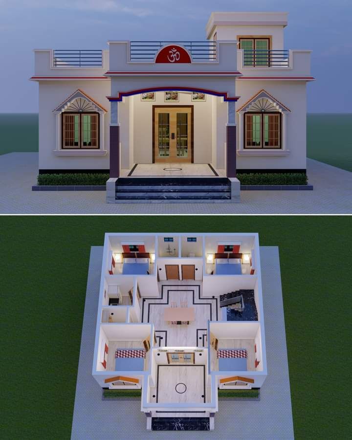 একতলা বাড়ির ডিজাইন