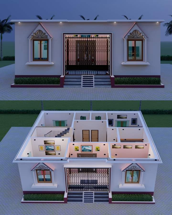 কম খরচে একতলা বাড়ির ডিজাইন