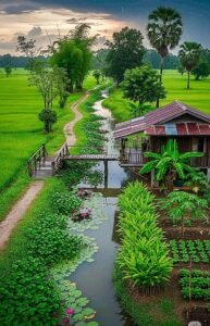 গ্রামের দৃশ্য ছবি সহজ