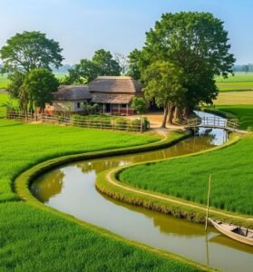 গ্রামের প্রকৃতিতে বসবাস